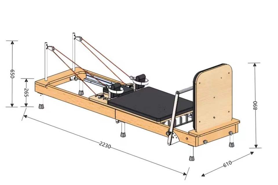 Reformer Pilates Pliable - Bois de Chêne - Maison et Studio - Collection Essential